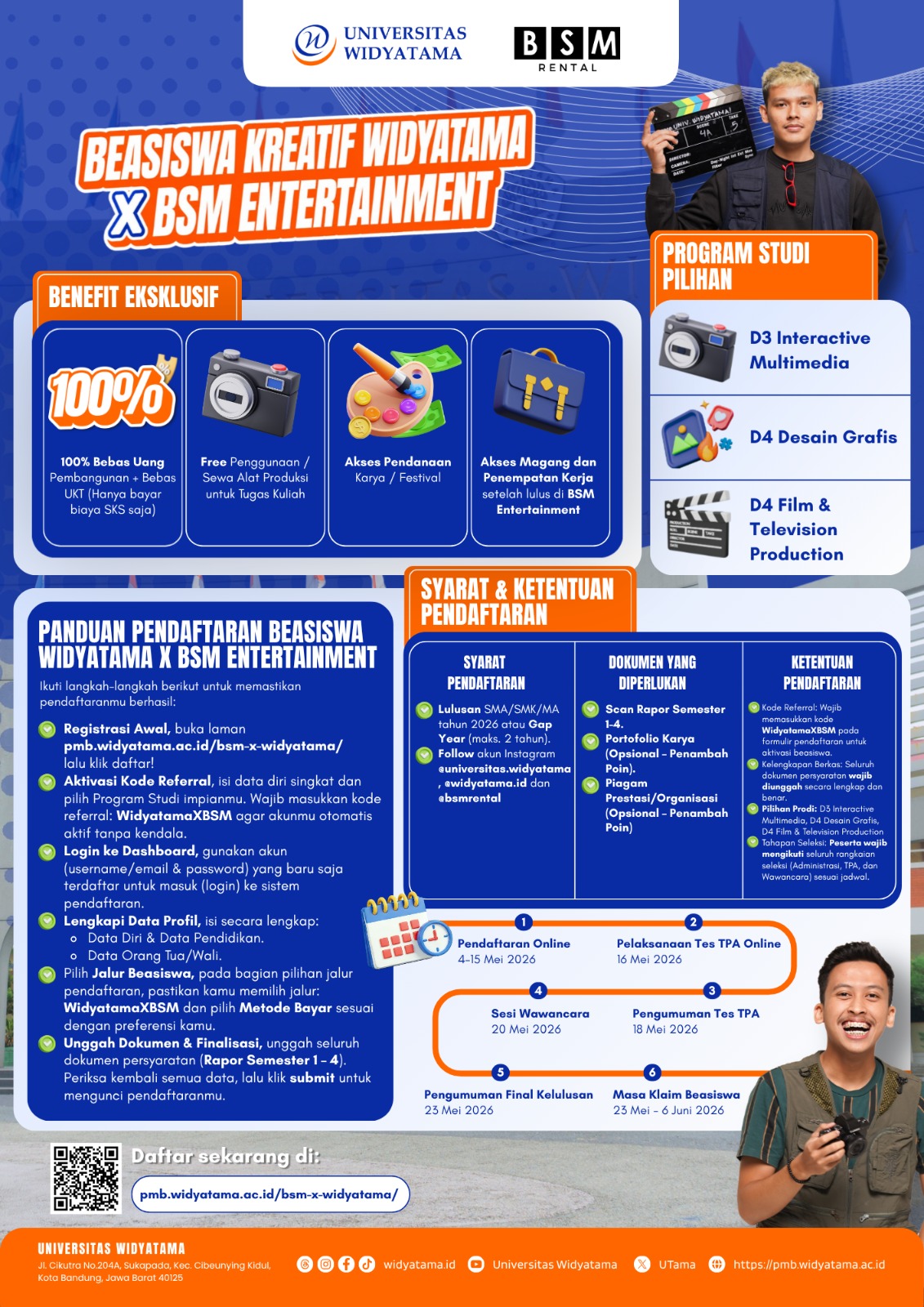 Poster Beasiswa Widyatama × BSM 2026
